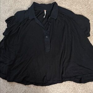 Free People Black Button-Down Shirt